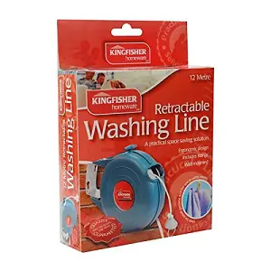 12m Single Line Retractable Clothes Washing Reel Line - Durable And Compact - Wall Mountable - UV Stable Protective Casing