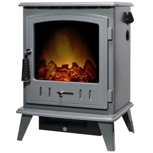 Adam Aviemore Electric Stove in Grey Enamel