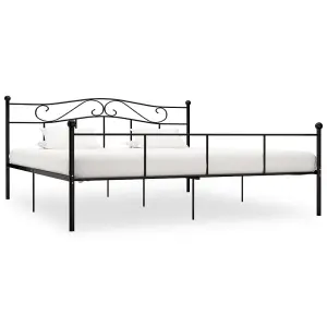 Berkfield Bed Frame Black Metal 180x200 cm 6FT Super King