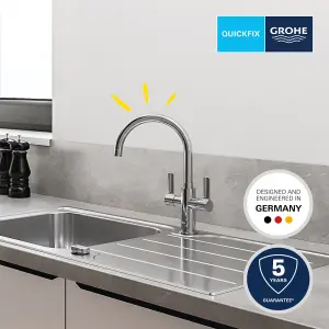 Grohe Start Chrome-plated Kitchen Twin lever Tap