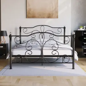 Vida Designs Chicago Black 4ft6 Double Metal Bed Frame