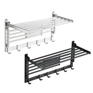 Kurth 4 Wall Towel Rack Black