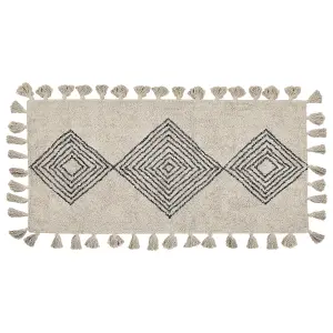 Cotton Area Rug 80 x 150 cm Beige BULCUK