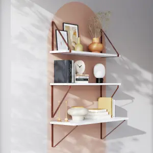 GoodHome Clever Pink Steel Shelving bracket (H)280mm (D)200mm