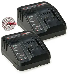 Einhell 18v / 36v Power X-Change Twin Charger Pack PXC 3ah 30 Min Dual Charging