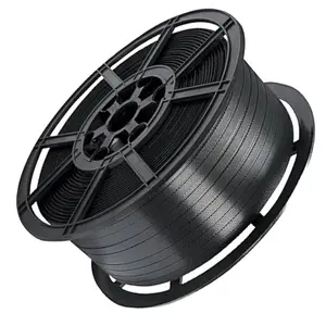 1 Coil of 12mm Wide 1000 Metres Per Coil 310kg Brake Strength Polypropylene Black Plastic Hand Pallet Strapping Coil