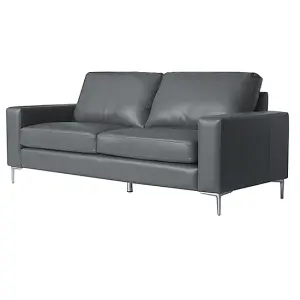 Baltic Faux Leather 3 Seater Sofa In Dark Grey