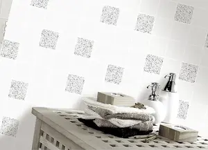 Holden Decor TOR Granite White/Silver Tile Effect Blown Wallpaper