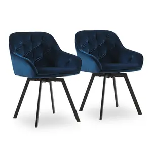 Abelina Upholstered Dining Chair (Set of 2) Blue