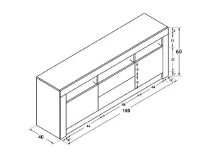 Furneo White TV Stand 160cm Unit Cabinet Matt & High Gloss Clifton18 Blue LED Lights