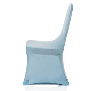 Polyester Spandex Chair Covers for Wedding Decoration - Baby Blue, Pack of 10