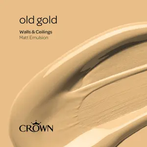 Crown Walls & Ceilings Matt Emulsion Paint Old Gold - 2.5L