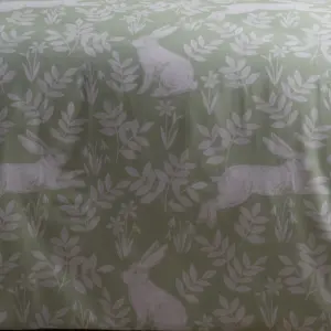 Spring Rabbits Green Reversible Duvet Cover Set