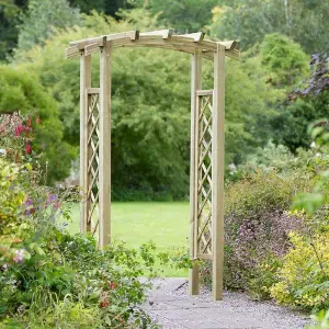 Zest Starlight Wooden Garden Arch Pergola Plant Support Trellis FSC