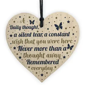 Red Ocean Mum Dad Grandad Nan Memorial Birthday Christmas Wooden Heart Ornament Keepsake