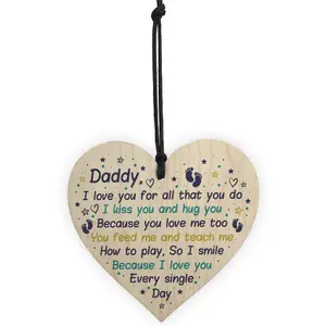 Red Ocean Dad Birthday Christmas Daddy To Be Wooden Heart From Bump Baby Gift Keepsake