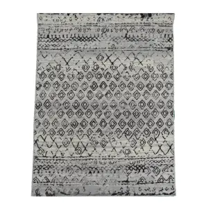 Vinci Cream & Brown Abstract Medium Rug, (L)170cm x (W)120cm