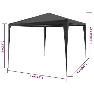 Berkfield Party Tent 3x3 m PE Anthracite