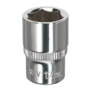 Sealey WallDrive Socket 12mm 1/4" Square Drive Fully Polished Finish Tool SP1412