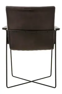 Buffalo Black Leather Weave Chair