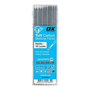 OX OX-P503203 Tuff Carbon Pencil Refills Carbon Pencil Graphite Leads 10 Pack