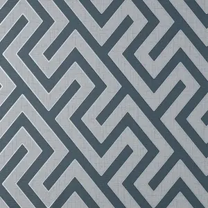 Fine Decor Larson Geo Navy Silver Wallpaper FD43070