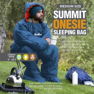 Wearable Sleeping Bag Blue Adults Small/Medium