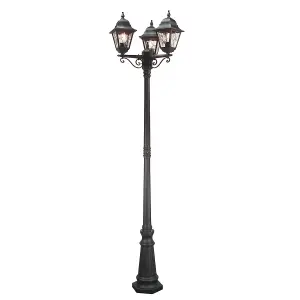 Elstead Norfolk 3 Light Outdoor Lamp Post Black IP43, E27