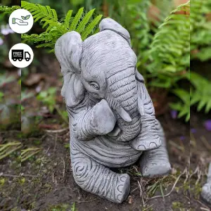 Lovely Trunk-Down Large Elephant Garden Ornament