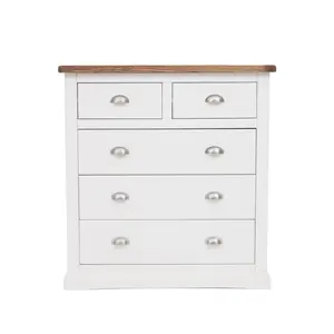 Cosenza 5 Drawer Chest of Drawers Chrome Cup Handle