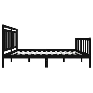 Berkfield Bed Frame Black Solid Wood 120x200 cm