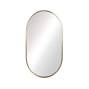 Chaya Metal Flat Wall Mirror Brass / 91.4cm H x 55.9cm W