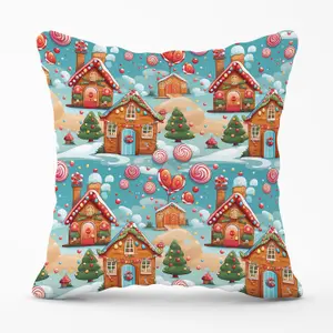 Christmas Gingerbread House Outdoor Cushion 45cm x 45cm