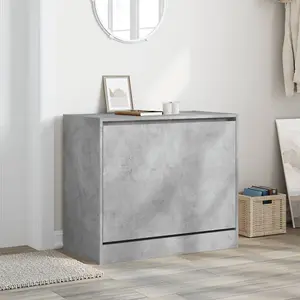 Berkfield Shoe Cabinet Concrete Grey 80x42x69 cm Engineered Wood