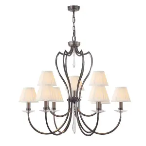 Elstead Pimlico 9 Light Chandelier Dark Bronze Finish, E14