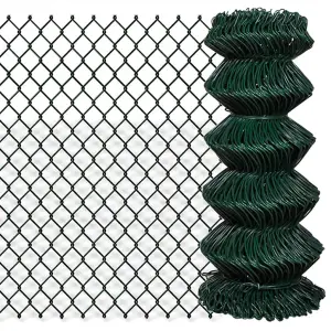 Berkfield Chain Link Fence Steel 0,8x25 m Green