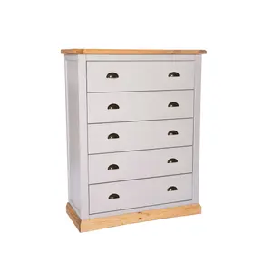 Bomporto 5 Drawer Chest of Drawers Brass Cup Handle