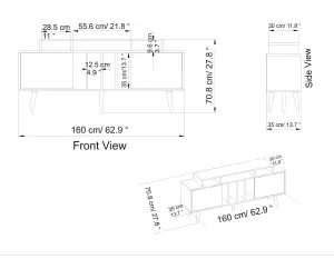 Decorotika Char TV Stand TV Unit for TVs up to 72 inch