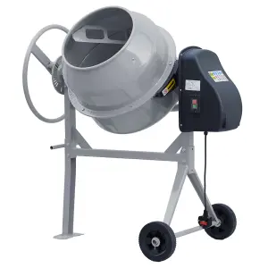 550W 220V Cement Mixer 140 L Electric Portable Cement Concrete Mixer with Wheels,Grey