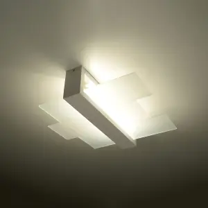 Feniks Wood White 2 Light Classic Ceiling Light