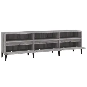 Berkfield TV Cabinet Grey Sonoma 150x30x44.5 cm Engineered Wood