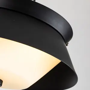 Luminosa Bowtie 2 Light Bathroom Ceiling Light, Matte Black IP44