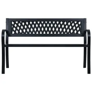 Berkfield Garden Bench 125 cm Black Steel