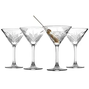 Queensway Home & Dining 230ml 4 Pcs Martini Long Stemmed Cocktail Drinking Glasses