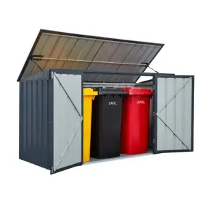 7 x 3 Triple Bin Store Anthracite Grey (2.33m x 0.95m)