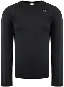 GYMSHARK Aspect Seamless Top Nylon - Black - Crew Neck Size Medium