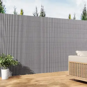 150cm W x 500cm L Sun-blocked Privacy Fence Screen Panels Light Grey