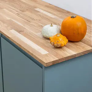 Solid Rustic Oak Kitchen Worktop - 3000mm x 620mm x 40mm - Premium Wood Worktops Farmhouse 3m Oak Wooden Timber Counter Tops