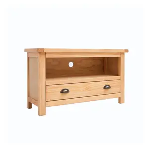 Lugo Waxed 1 Drawer TV Cabinet Brass Cup Handle