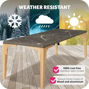 Garden Table Foggia - outdoor dining table, 196 x 87 x 76 cm - nature